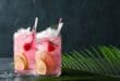 Raspberry, rosemary, lemonade and gin cocktail