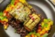 Meat-free Monday: Grilled eggplant rolls with red lentils