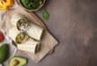 Roast veggies and avocado mayo wraps