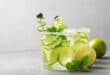 Cucumber, fennel, lime and gin cocktail