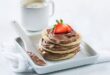 Flapjacks with chocolate spread and fresh berries
