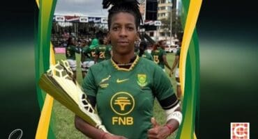 Women's rugby player.