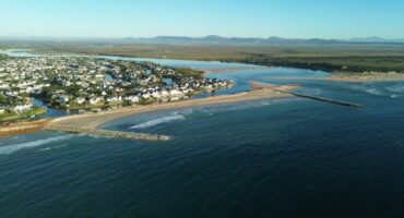 St Francis Bay showing 2 completed groynes. image supplied by Gaye de Villiers