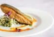 Crispy salmon with lemon-herb rice recipe