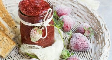 Strawberry chia seed jam with lemon and honey