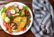 Grilled fish with crunchy garden salad makes a great keto dish