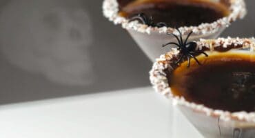Black widow espresso martini with melted dark chocolate