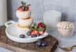 Cottage cheese pancakes with blueberries and strawberries