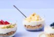 Spring dessert pots made with fruity cream cheese