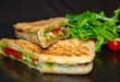 Mozzarella, tomato and pesto toasted panini