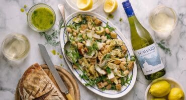 Artichoke, butter bean and sourdough crouton salad recipe