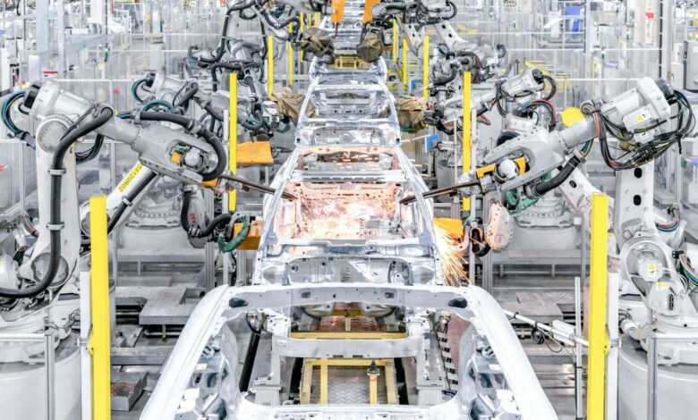 Car manufacturing underway at Luqiao manufacturing plant in China