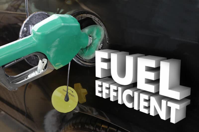 Fuel Efficient Words Gasoline Power Filling Tank Station