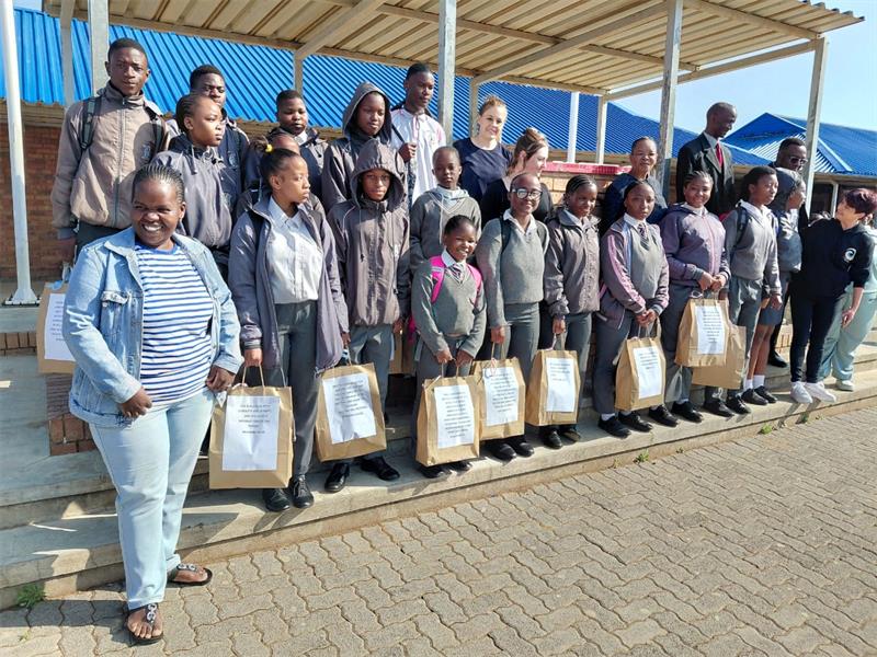 Members of a local church recognised Kgatelopele Secondary School’s top learners with donations aimed at encouraging continued academic achievement.