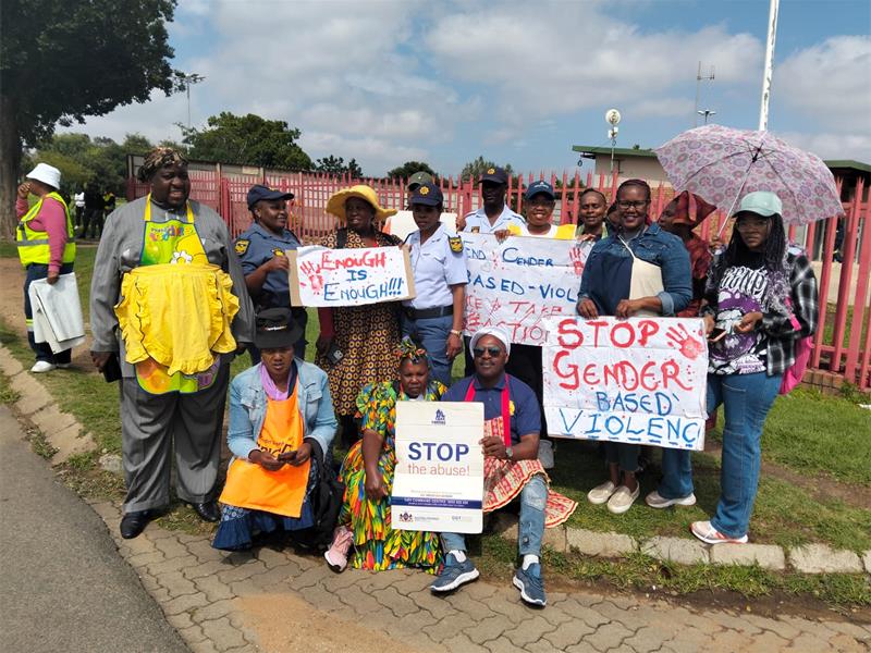 Community organisations, police and local stakeholders joined a prayer walk and crime scene demonstration to raise awareness and support victims of GBV.