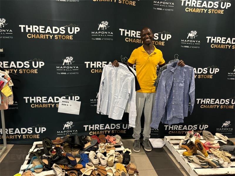Maponya Mall has opened its Threads Up charity store, providing donated clothing and restoring dignity to more than 200 community members during the festive season.