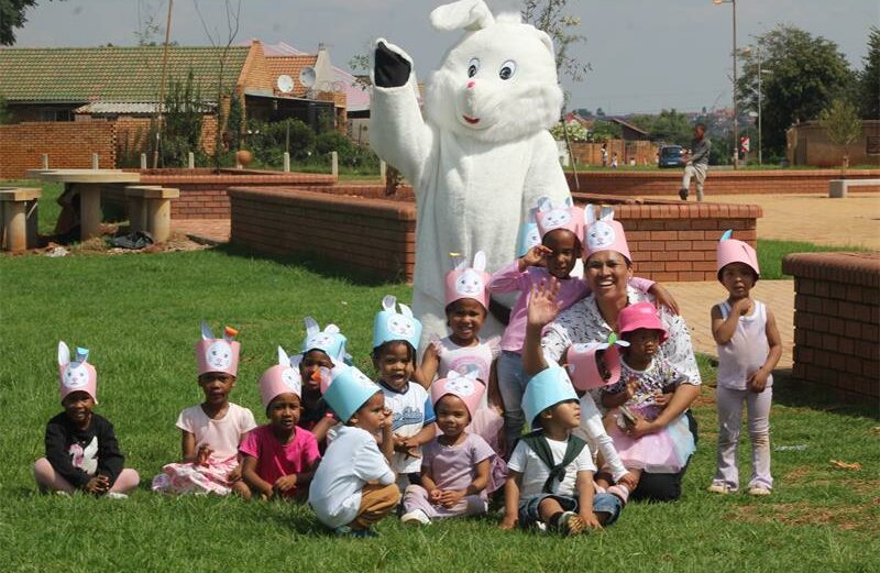 Children from DBF Preschool and Bani Baris Play School enjoyed a joyful Easter egg hunt, complete with a bunny mascot and adventure-filled walk to the new park.