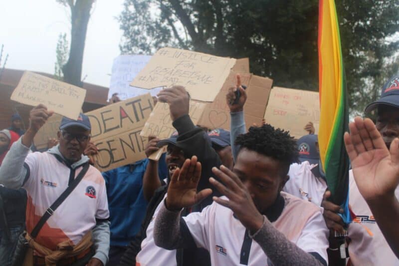 Community members came out in their numbers to stand in unity with the family of the victim, calling for an end to GBV in communities.