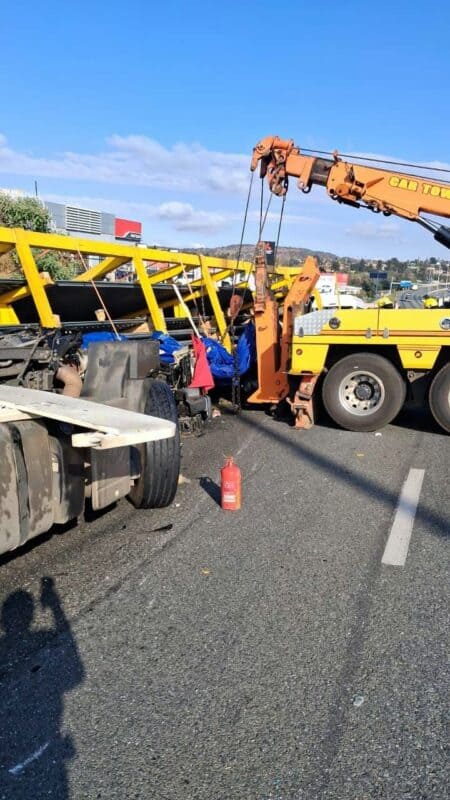 A truck driver died in a collision involving a minibus taxi on the N12 westbound near Comaro Road, forcing the closure of three lanes and causing severe traffic congestion.