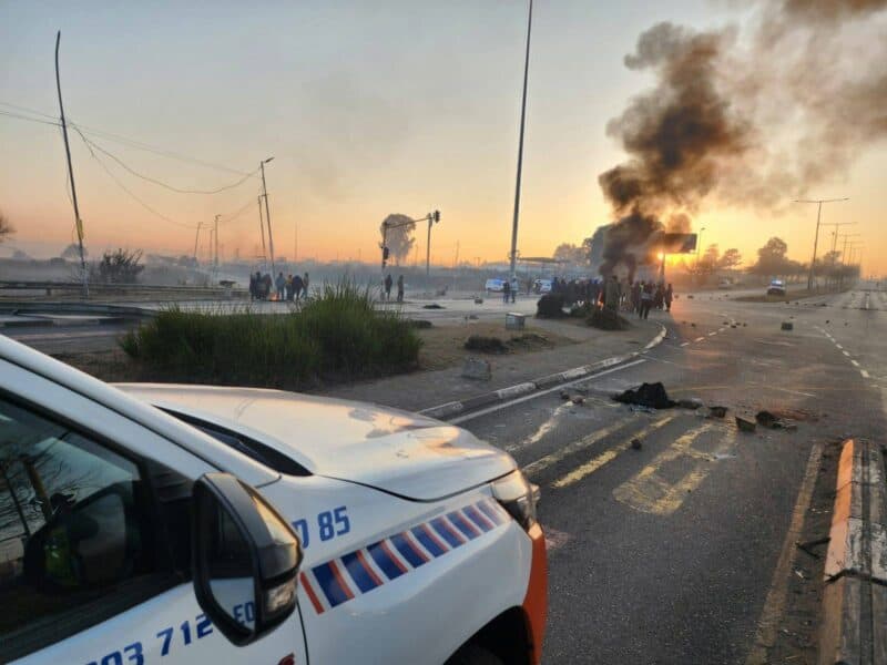 According to the JMPD, residents are protesting over ongoing electricity and power outages in the affected areas.