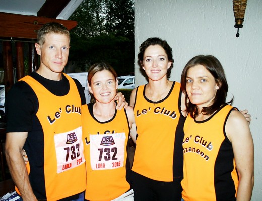 HULLE DURF DIE GROTE OOK AAN: Lede van Le’Club wat die Comrades Ultra Marathon op 31 Mei gaan aandurf. Dit is hulle eerste deelname. Van links: Walt Katzke, Zelda Katzke, Shirley Stewart en Erika Mac Connel.  