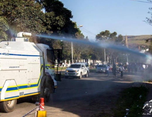 SCATTER: Police were force to disperce the students at Rhodes. Photo: Deepa Kesa