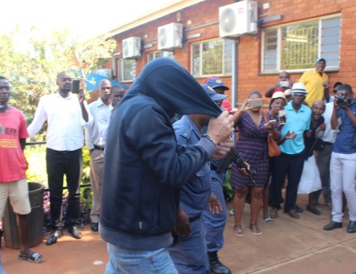 Crossley in front of the court. Photo: Refiloe Matome