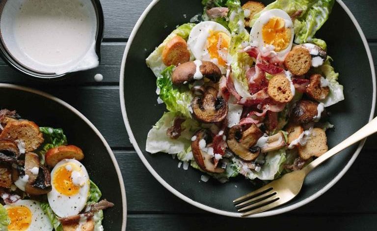 WFD, 4 November, Mushroom, bacon & egg Caesar salad (Medium)