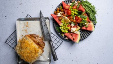 1 JANUARY - Saturday entertain - Pork loin roast with a watermelon salad