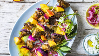 11 DECEMBER - Saturday entertain - Lamb and nectarine kebabs