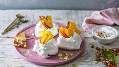 26 DECEMBER - Sunday Spoil - Nectarine mini pavlovas