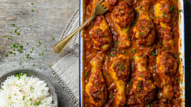 27 JULY - WFD – Chakalaka-baked chicken drumsticks with basmati rice