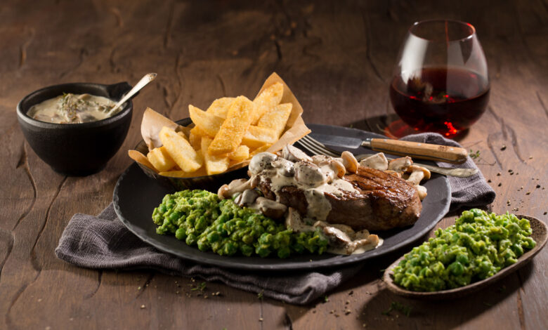 30 JULY- SATURDAY ENTERTAIN – Rib eye steak with mushroom and brandy sauce
