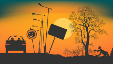 Halloween Night on the road.