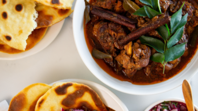 Flavourful coconut lamb curry and cheat's naan