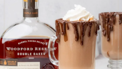 Salted dark chocolate bourbon hot cocoa