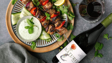 Good Natured Organic Shiraz with lamb kebabs