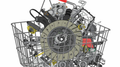 Many images of spare parts