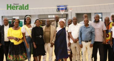 Giyani Mayor Thandi Zitha and her delegation inside the newly unveiled indoor sports centre in Mavalani.