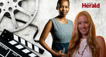 Lethabo Ramokgopa and Amanda Toney with a film-styled background.