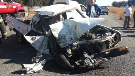 Damaged bakkie during accident