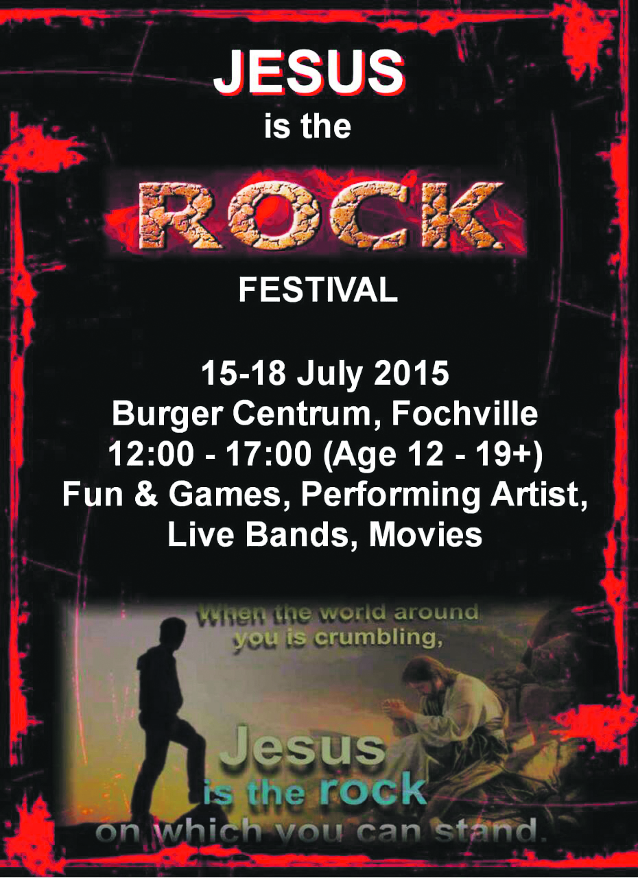 Die plakkaat vir volgende week se program om ouer kinders tydens die vakansie besig te hou.