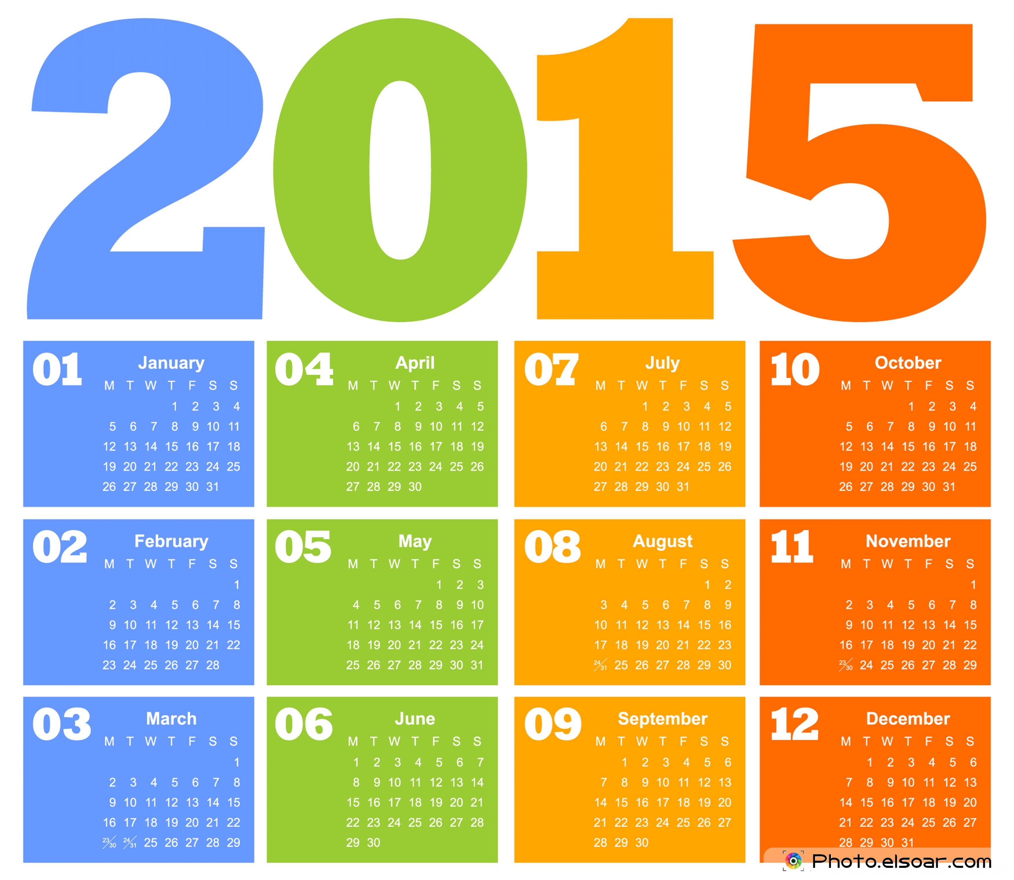 2015 calendar