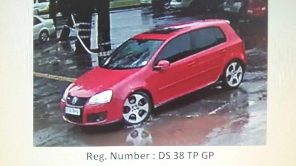 The red GTI involved in theft of vehicles
