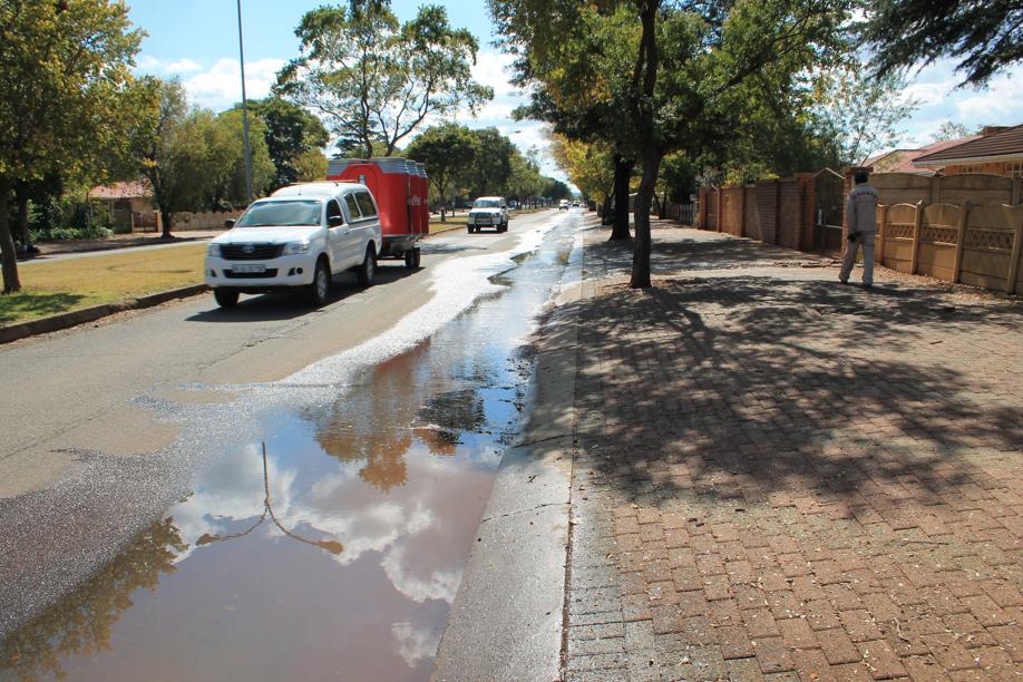 Sewage also streamed down Ada Street last Monday afternoon.