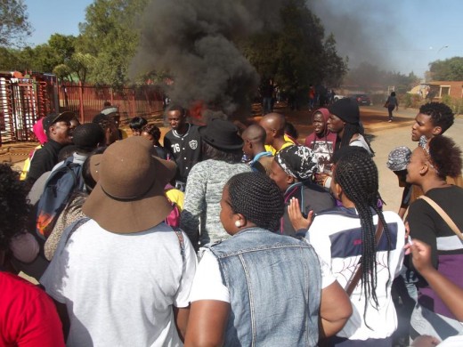 Angry students causing chaos at the Westcol campus