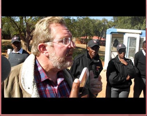 Mr Louis Coetzer, the Principal of Westcol addressing the angry students
