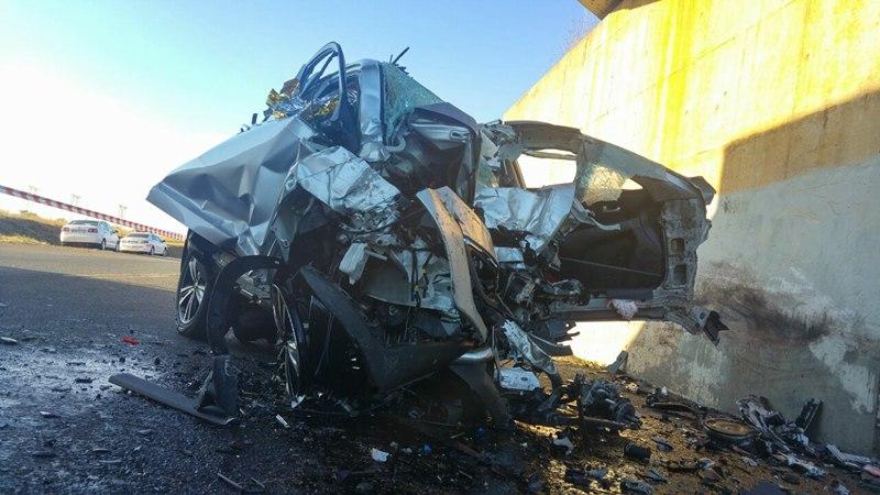 The motorbike at the accident scene