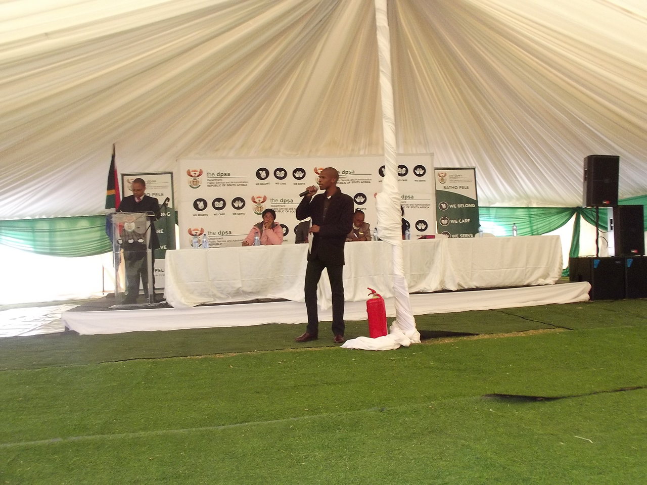 One of the youth in Kokosi explaining what the officials could do to develop the youth of Kokosi