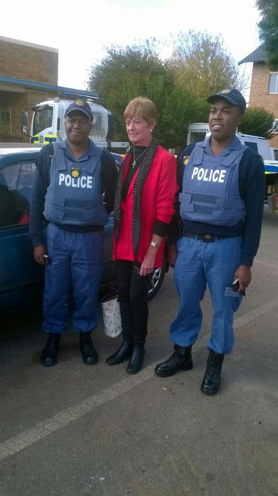 Mrs ME Berry with Constable Mojela and Constable Mogapi